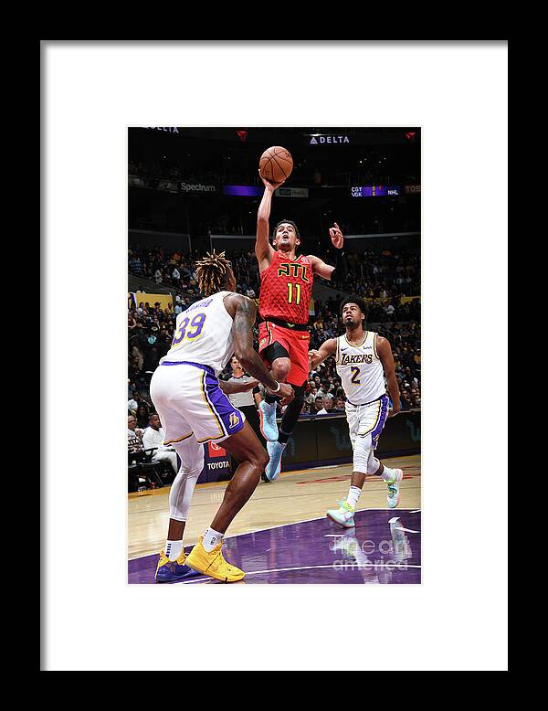 Nba Pro Basketball Framed Print featuring the photograph Atlanta Hawks V Los Angeles Lakers by Andrew D. Bernstein