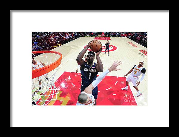 Atlanta Framed Print featuring the photograph New Orleans Pelicans V Atlanta Hawks by Scott Cunningham