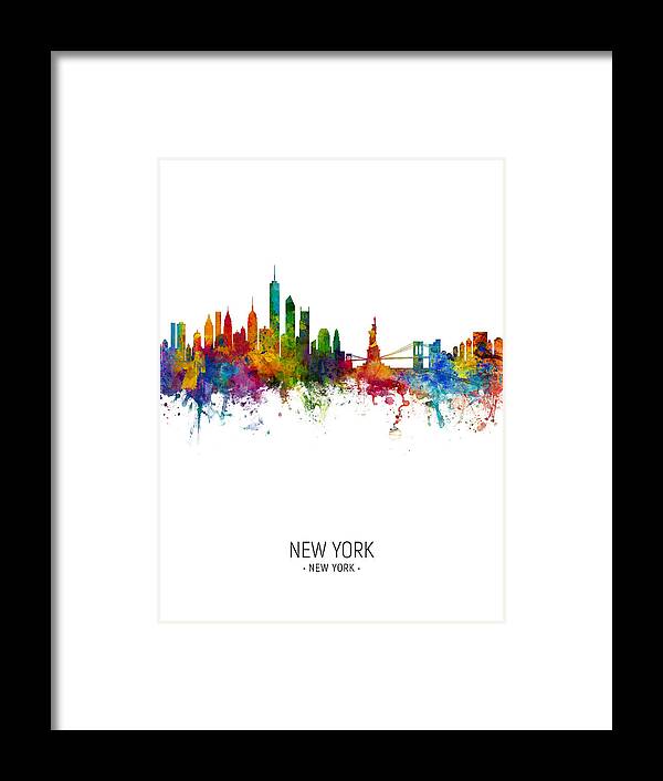 New York Framed Print featuring the digital art New York Skyline #10 by Michael Tompsett