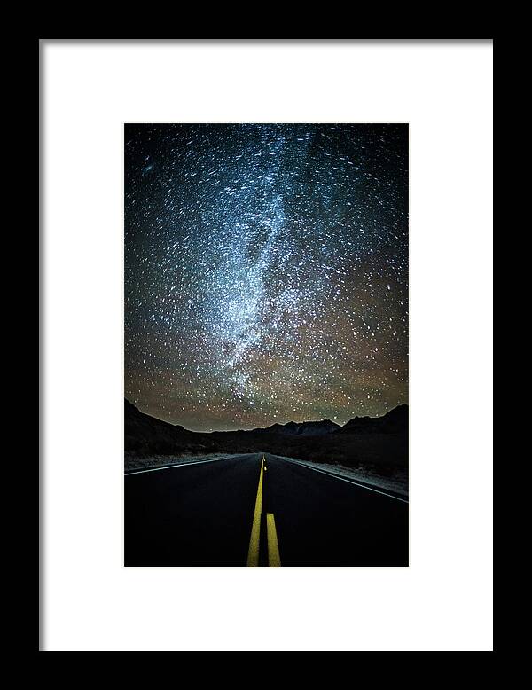 United States Framed Print featuring the photograph Night time and dark sky over death valley national park #10 by Alex Grichenko