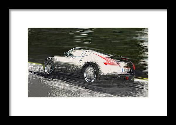 Nissan Framed Print featuring the digital art Nissan 370Z Draw #10 by CarsToon Concept