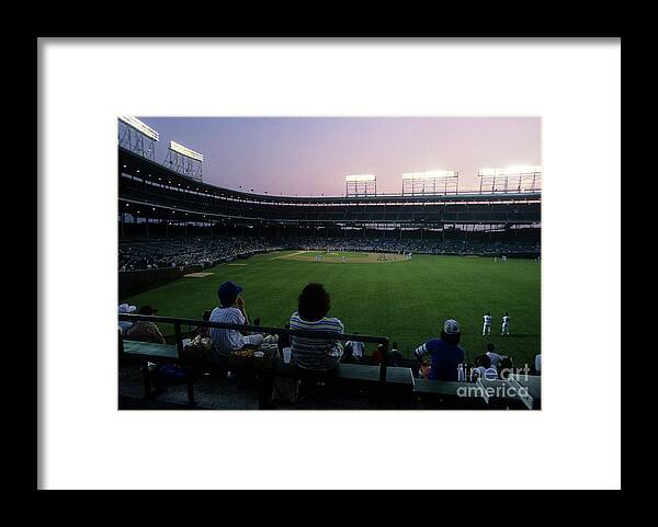 1980-1989 Framed Print featuring the photograph Philadelphia Phillies V Chicago Cubs by Jonathan Daniel