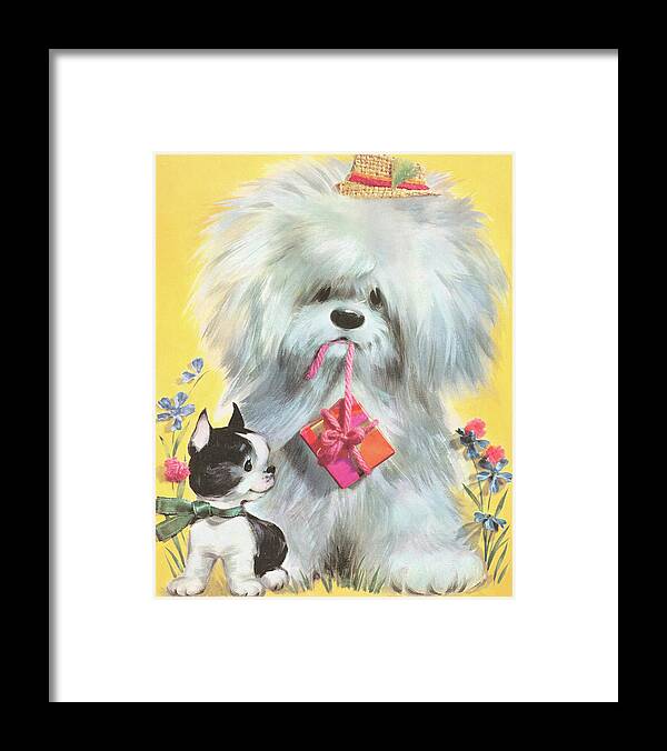Animal Framed Print featuring the drawing Puppy #10 by CSA Images