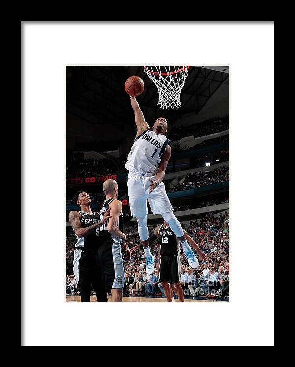 Nba Pro Basketball Framed Print featuring the photograph San Antonio Spurs V Dallas Mavericks by Glenn James