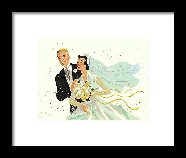 Adult Framed Print featuring the drawing Wedding Couple #10 by CSA Images