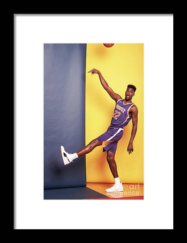Deandre Ayton Framed Print featuring the photograph 2018 Nba Rookie Photo Shoot #103 by Jennifer Pottheiser