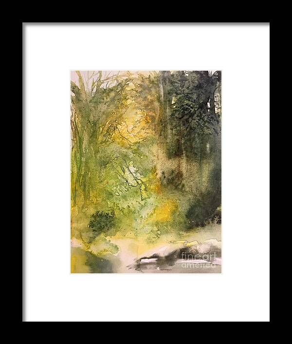 The Forest With River Framed Print featuring the painting 1052014 by Han in Huang wong