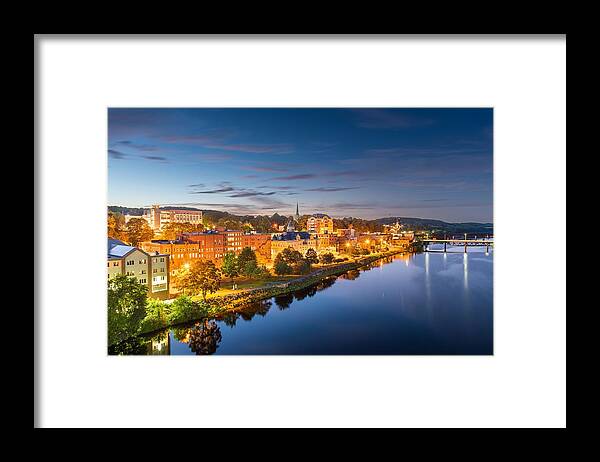 Trees Framed Print featuring the photograph Augusta, Maine, Usa Skyline #11 by Sean Pavone
