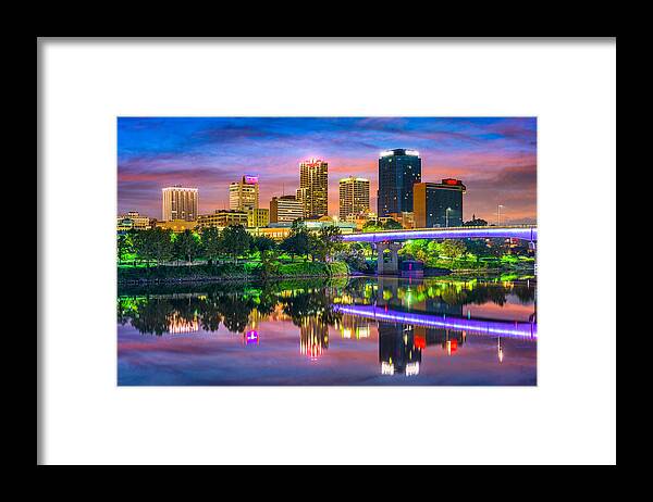 Landscape Framed Print featuring the photograph Little Rock, Arkansas, Usa Downtown #11 by Sean Pavone