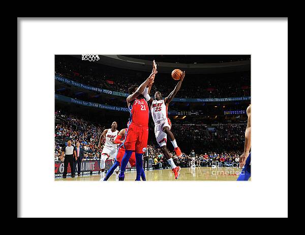 Nba Pro Basketball Framed Print featuring the photograph Miami Heat V Philadelphia 76ers by Jesse D. Garrabrant