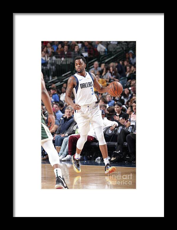 Nba Pro Basketball Framed Print featuring the photograph Milwaukee Bucks V Dallas Mavericks by Glenn James