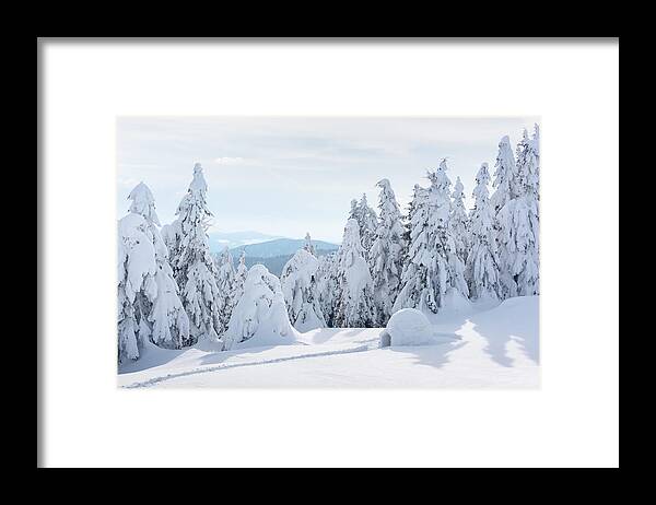 Landscape Framed Print featuring the photograph Real Snow Igloo House In The Winter #11 by Ivan Kmit