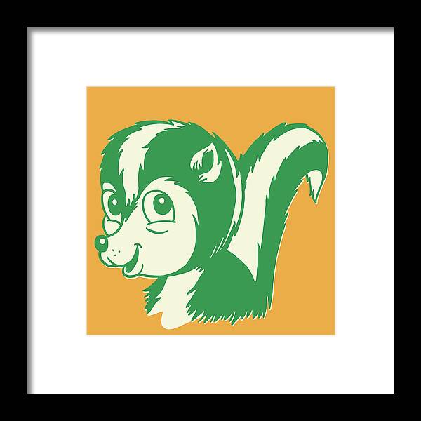 Animal Framed Print featuring the drawing Skunk #11 by CSA Images