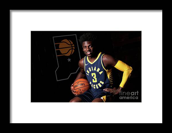 Media Day Framed Print featuring the photograph 2018-19 Indiana Pacers Media Day by Ron Hoskins