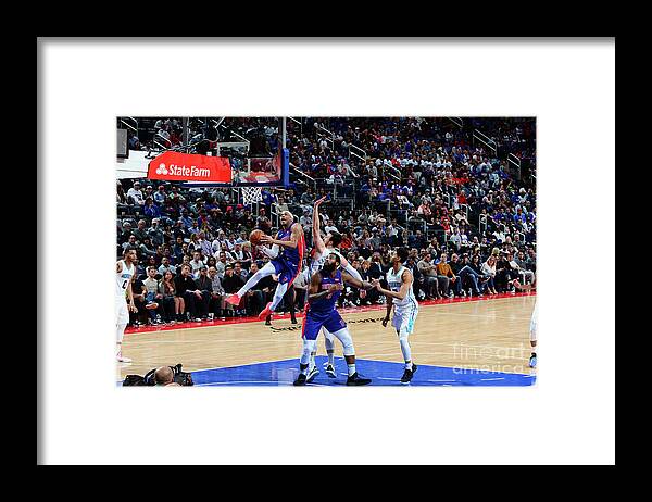 Nba Pro Basketball Framed Print featuring the photograph Charlotte Hornets V Detroit Pistons by Chris Schwegler