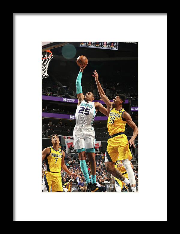 Nba Pro Basketball Framed Print featuring the photograph Indiana Pacers V Charlotte Hornets by Kent Smith