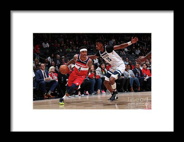 Nba Pro Basketball Framed Print featuring the photograph Minnesota Timberwolves V Washington by Ned Dishman