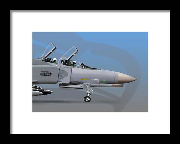 Aircraft Framed Print featuring the digital art 12 Nation F-4 by Douglas Day Jones