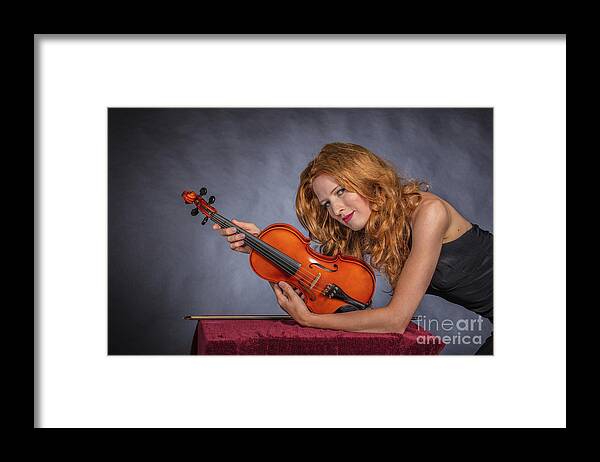 Color Framed Print featuring the photograph 122.1854 Violin Musician in Color #1221854 by M K Miller