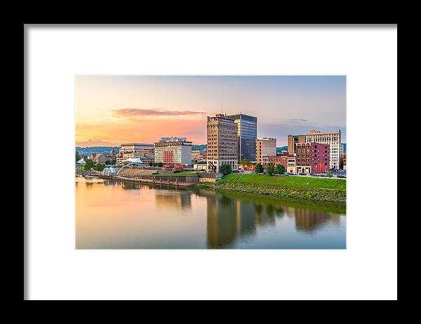 Landscape Framed Print featuring the photograph Charleston, West Virginia, Usa Skyline #13 by Sean Pavone