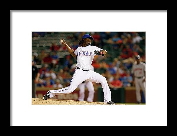 American League Baseball Framed Print featuring the photograph Houston Astros V Texas Rangers by Tom Pennington
