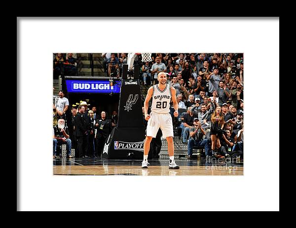 Manu Ginobili Framed Print featuring the photograph Houston Rockets V San Antonio Spurs - by Jesse D. Garrabrant