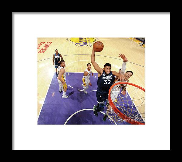 Nba Pro Basketball Framed Print featuring the photograph Minnesota Timberwolves V Los Angeles by Andrew D. Bernstein