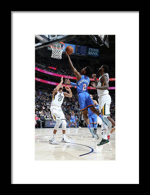 Shai Gilgeous-alexander Framed Print featuring the photograph Oklahoma City Thunder V Utah Jazz by Melissa Majchrzak