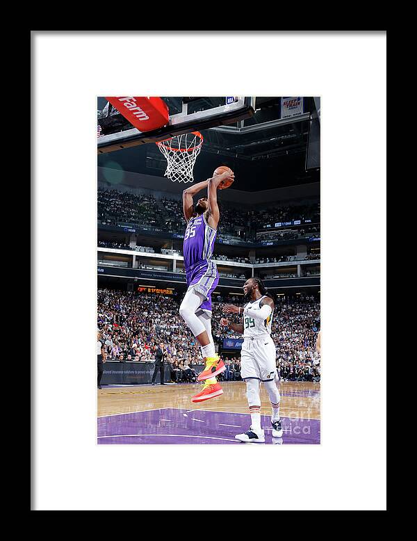 Nba Pro Basketball Framed Print featuring the photograph Utah Jazz V Sacramento Kings by Rocky Widner