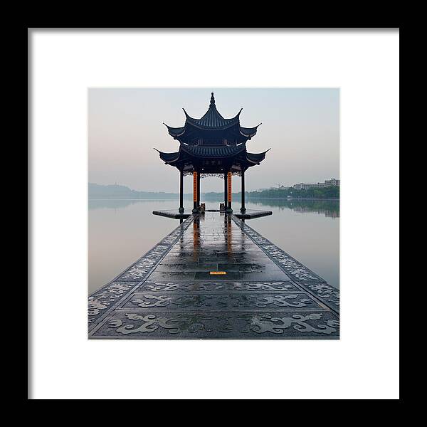 Estock Framed Print featuring the digital art West Lake, Zhenjiang, China #13 by Luigi Vaccarella