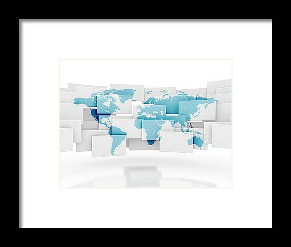 World Map Framed Print featuring the photograph World Map #13 by Jesper Klausen/science Photo Library