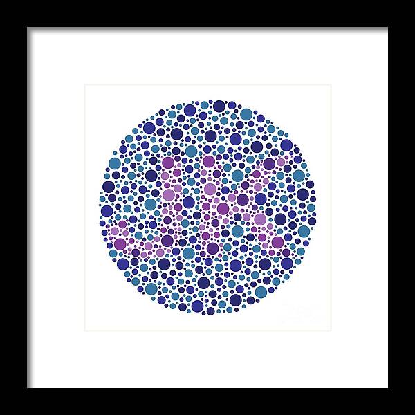 Daltonism Framed Print featuring the photograph Colour Blindness Test Chart #132 by Chongqing Tumi Technology Ltd/science Photo Library