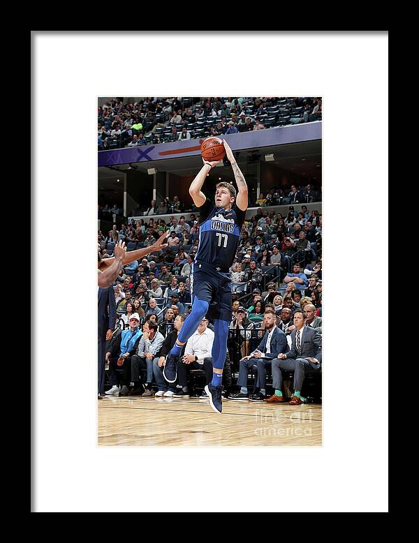 Luka Doncic Framed Print featuring the photograph Dallas Mavericks V Memphis Grizzlies by Joe Murphy