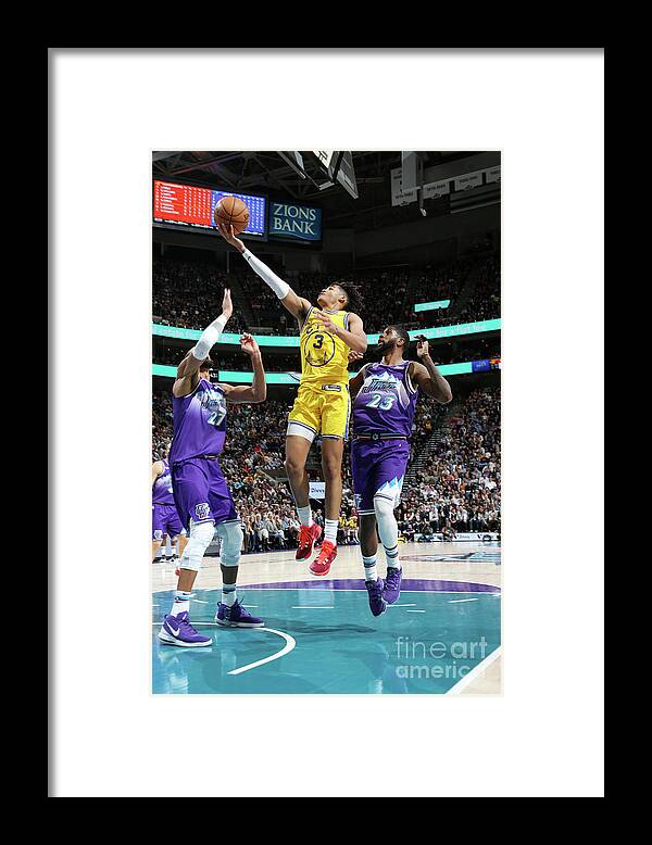 Nba Pro Basketball Framed Print featuring the photograph Golden State Warriors V Utah Jazz by Melissa Majchrzak