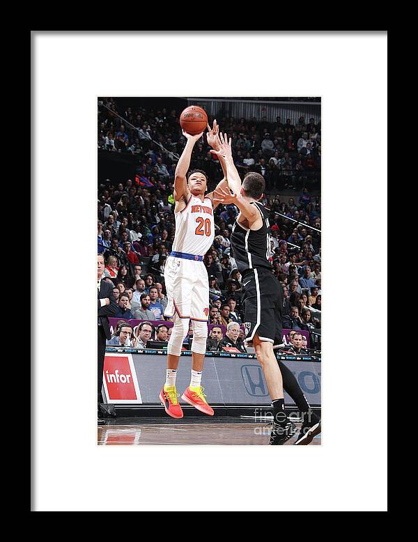Nba Pro Basketball Framed Print featuring the photograph New York Knicks V Brooklyn Nets by Nathaniel S. Butler