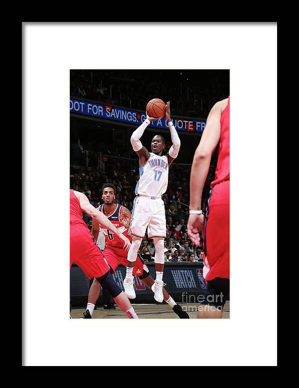 Nba Pro Basketball Framed Print featuring the photograph Oklahoma City Thunder V Washington by Ned Dishman