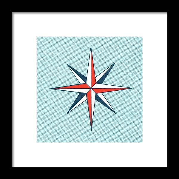 Blue Background Framed Print featuring the drawing Star #147 by CSA Images