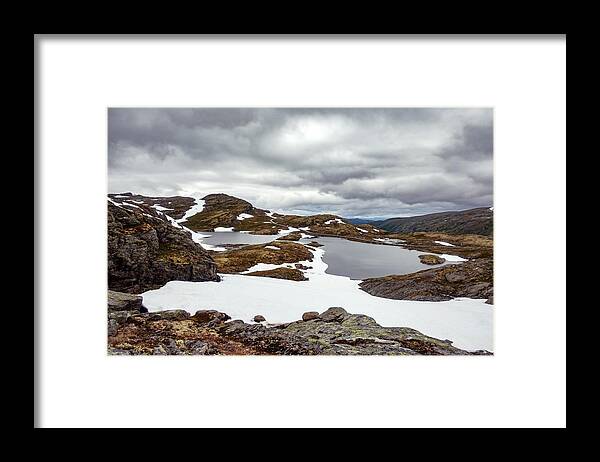 Landscape Framed Print featuring the photograph Typical Norwegian Landscape With Snowy #15 by Ivan Kmit