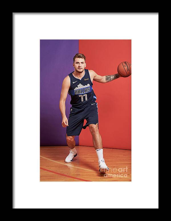 Luka Doncic Framed Print featuring the photograph 2018 Nba Rookie Photo Shoot #157 by Jennifer Pottheiser