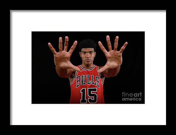 Chandler Hutchison Framed Print featuring the photograph 2018 Nba Rookie Photo Shoot by Brian Babineau
