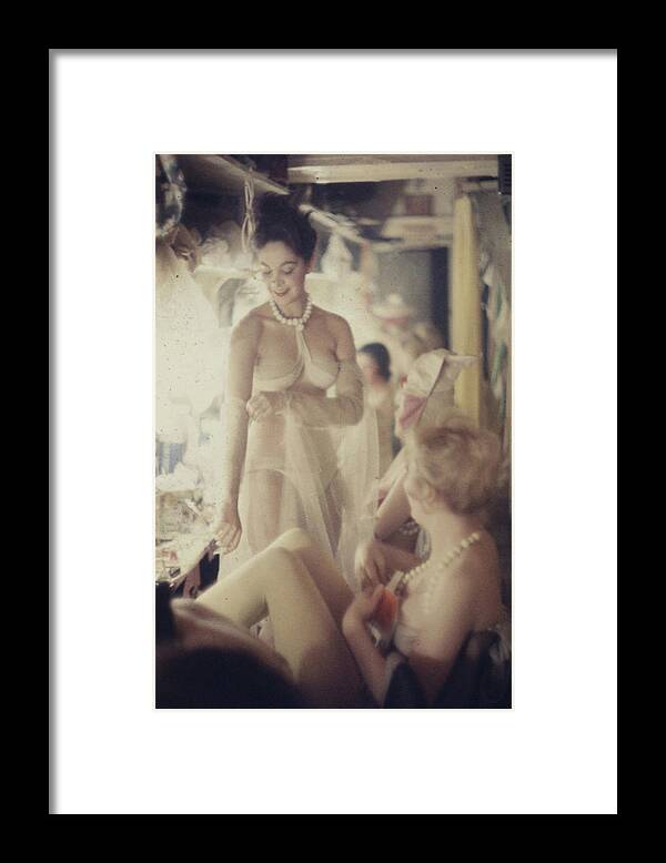 Archival Framed Print featuring the photograph Backstage at the Latin Quarter, NYC #16 by Gordon Parks