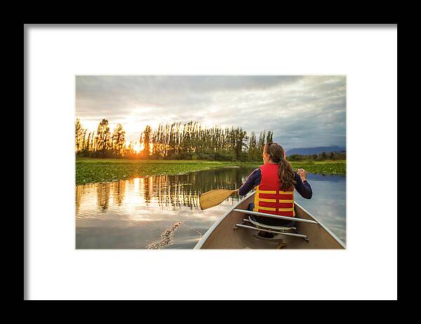 Adventure Framed Print featuring the photograph Canoeing On Burnaby Lake, British #16 by Christopher Kimmel
