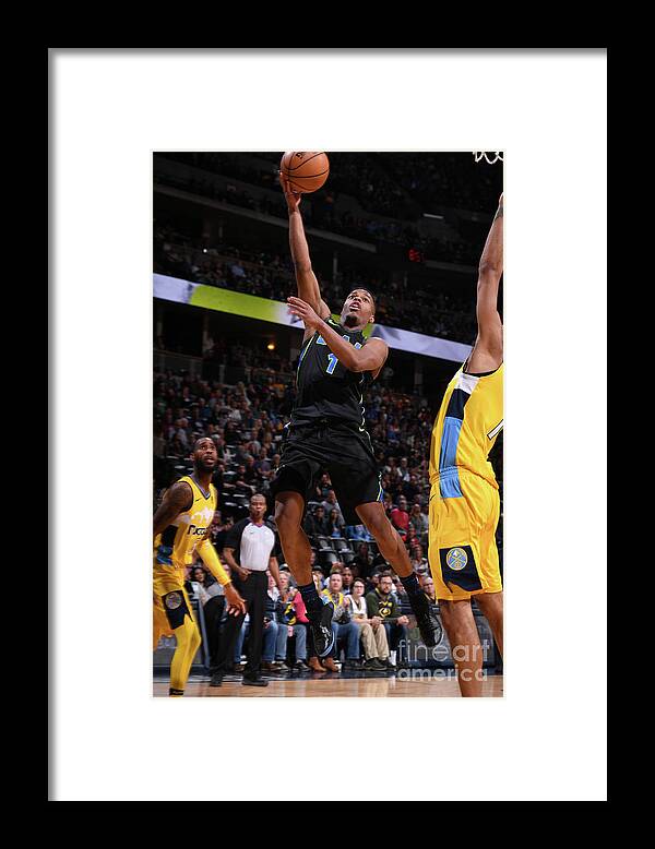 Dennis Smith Jr Framed Print featuring the photograph Dallas Mavericks V Denver Nuggets #16 by Garrett Ellwood