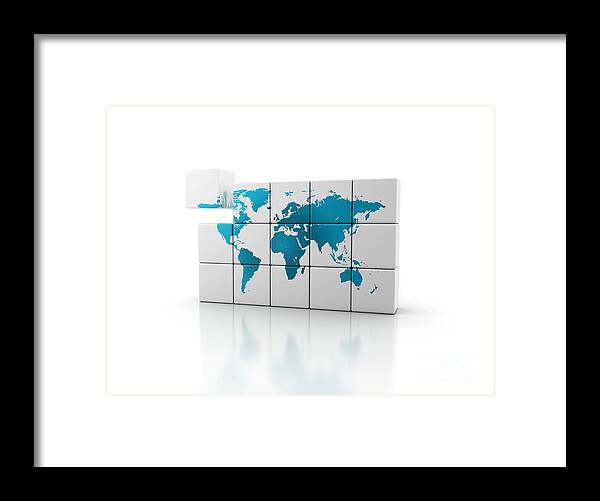 World Map Framed Print featuring the photograph World Map #16 by Jesper Klausen/science Photo Library