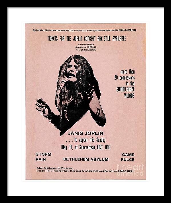 Janis Jolin Framed Print featuring the photograph 16x20 Poster Janis Joplin American rock, soul, and blues singer-songwriter by Images From History Store