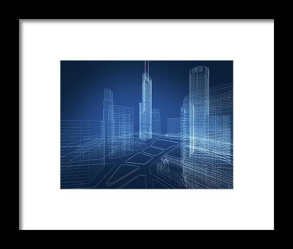 Plan Framed Print featuring the photograph 3d Architecture Abstract by Nadla