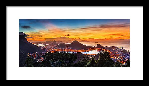 Estock Framed Print featuring the digital art Cityscape, Rio De Janeiro, Brazil #17 by Antonino Bartuccio