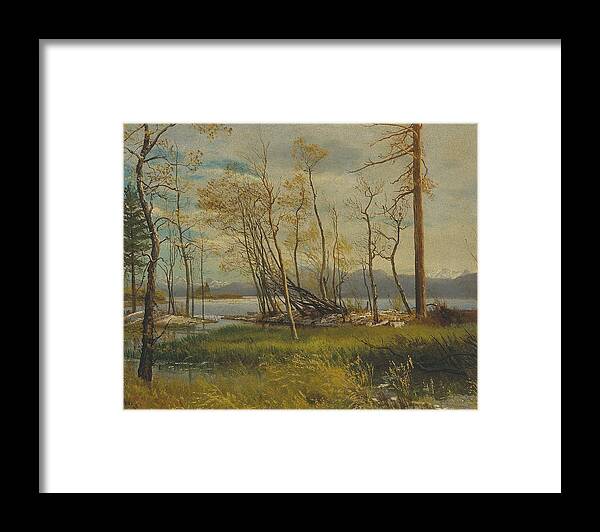 Lake Framed Print featuring the painting Lake Tahoe by Albert Bierstadt