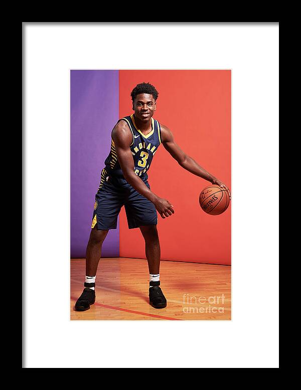 Aaron Holiday Framed Print featuring the photograph 2018 Nba Rookie Photo Shoot by Jennifer Pottheiser