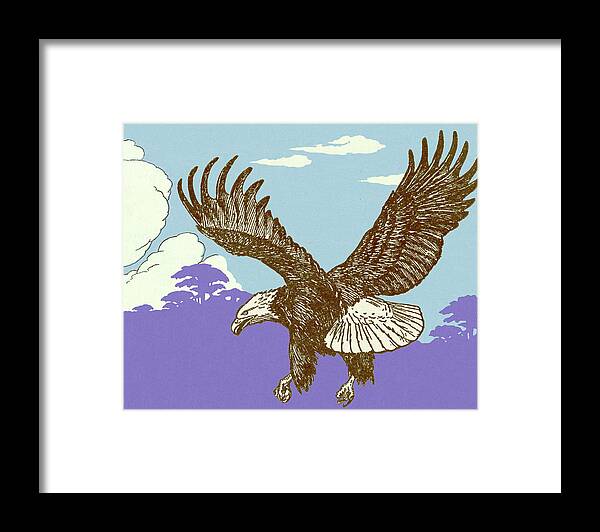 Animal Framed Print featuring the drawing Eagle #18 by CSA Images